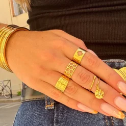 Bague Alvéa dorée