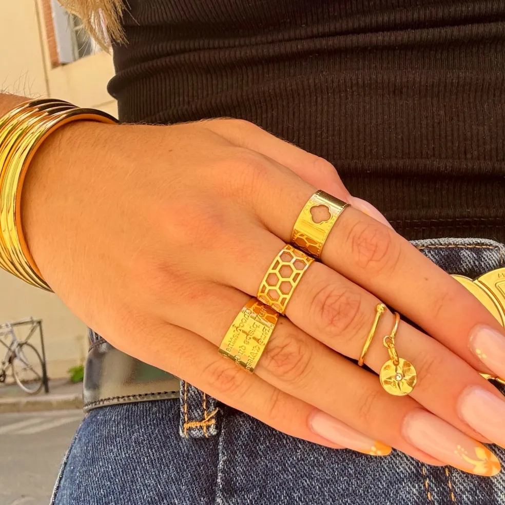 Bague Alvéa dorée