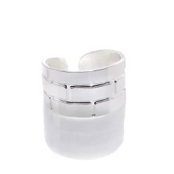 Bague briques argentée
