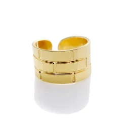 Bague briques dorée
