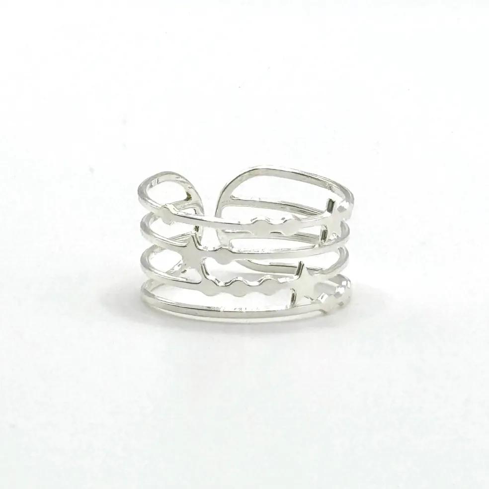 Bague constellation argentée