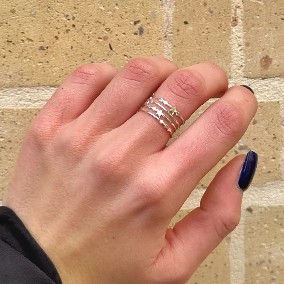 Bague constellation argentée