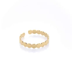 Bague fine alvéoles dorée