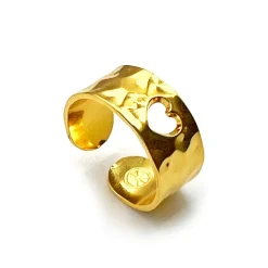 Bague martelée coeur dorée