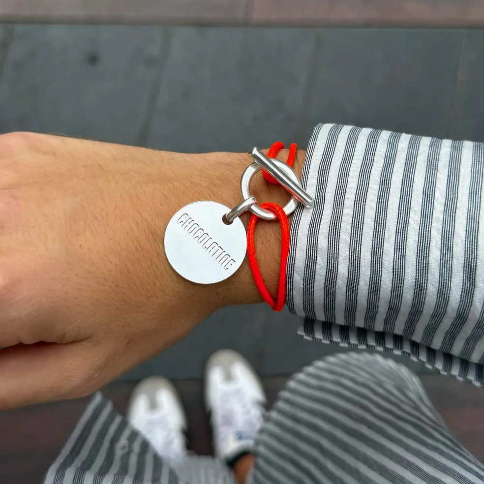 Bracelet attache médaille "Chocolatine"