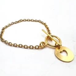 Bracelet chaîne fine coeur "Lou" doré