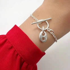 Bracelet chaîne fine grain de café "Lou"