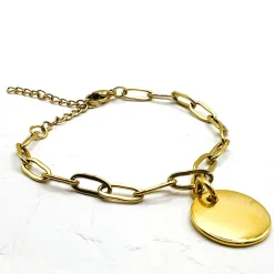 Bracelet chaîne maillons médaille