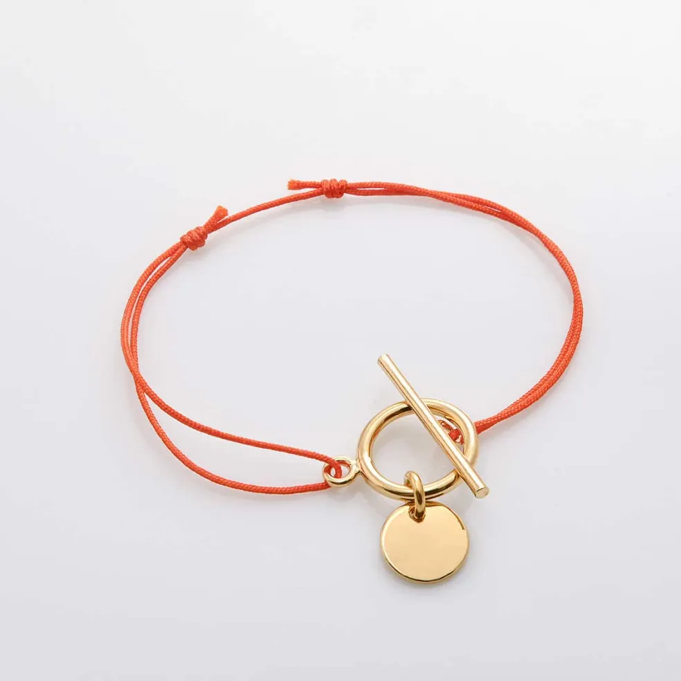 Bracelet fin médaille doré "Lou"