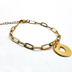 Bracelet maillons doré Coeur