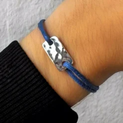 Bracelet mini plaque martelée