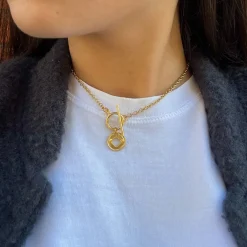 Collier chaîne fine doré citadelle "Lou"