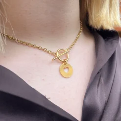 Collier chaîne fine doré coeur "Lou"