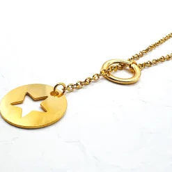 Collier sautoir étoile doré