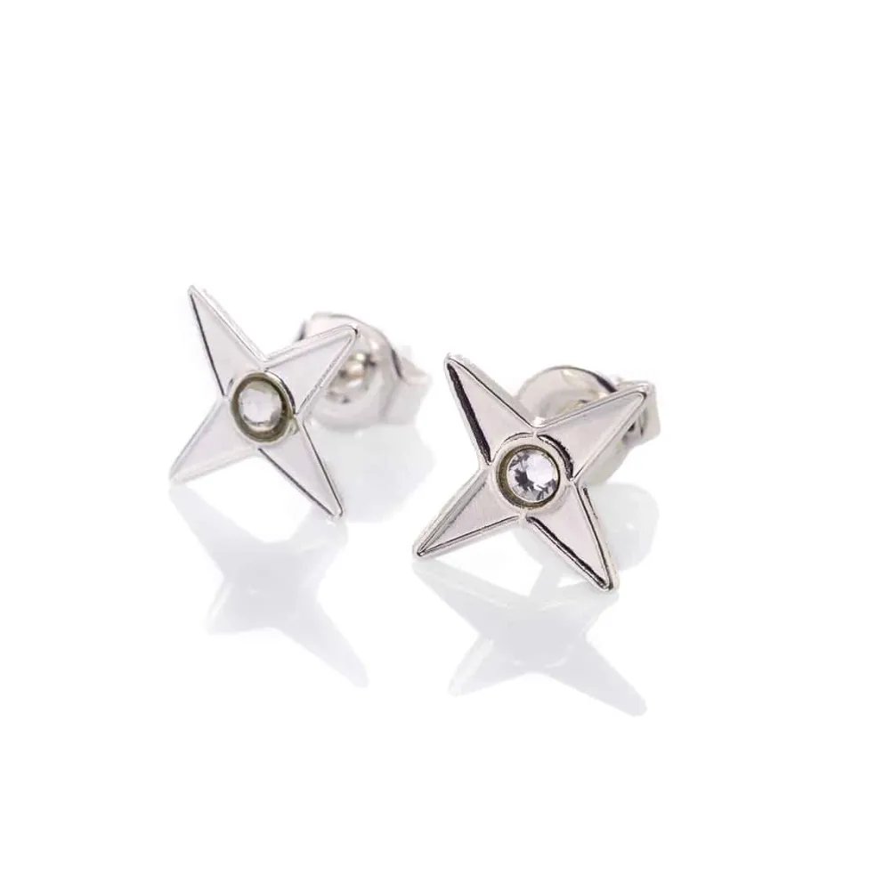 Puces d'oreilles strass argentées